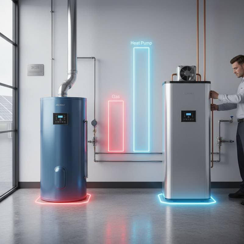 Image for Heat Pumps Use 3X Less Energy Than Gas Water Heaters