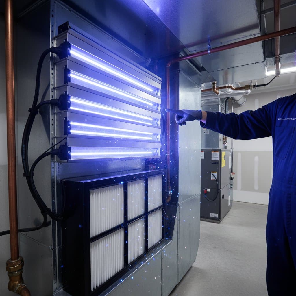 Image for UV-C Lights Cut Airborne Pathogens 89% in Your HVAC