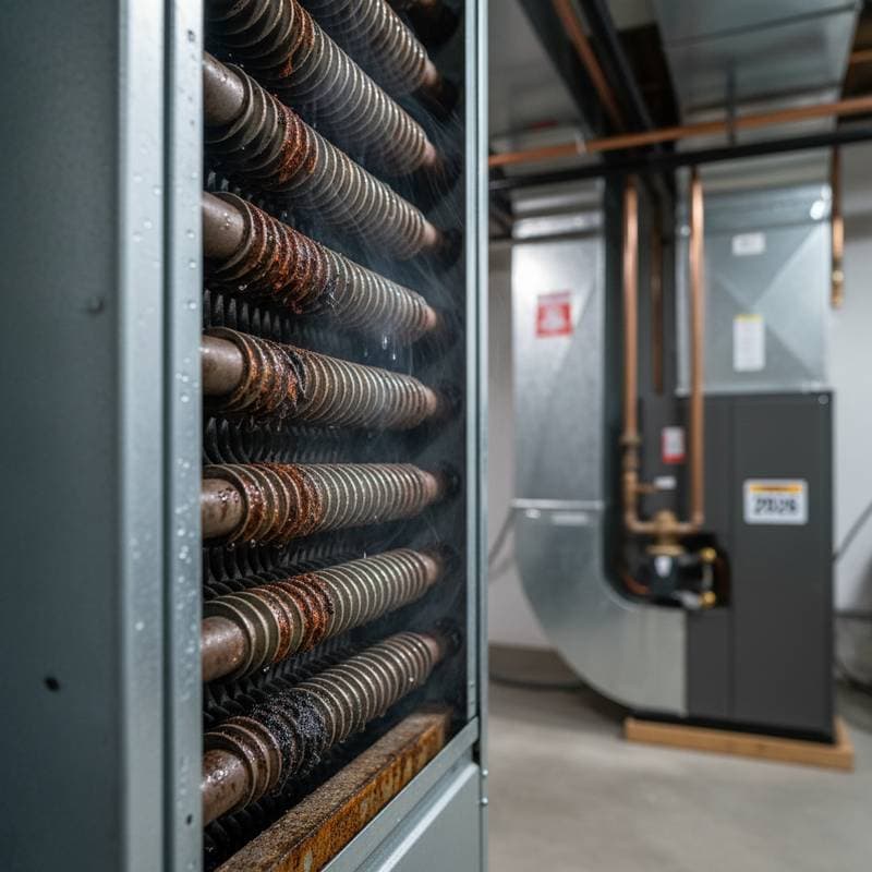 Featured image for Why Moisture and Combustion Gases Destroy Heat Exchangers