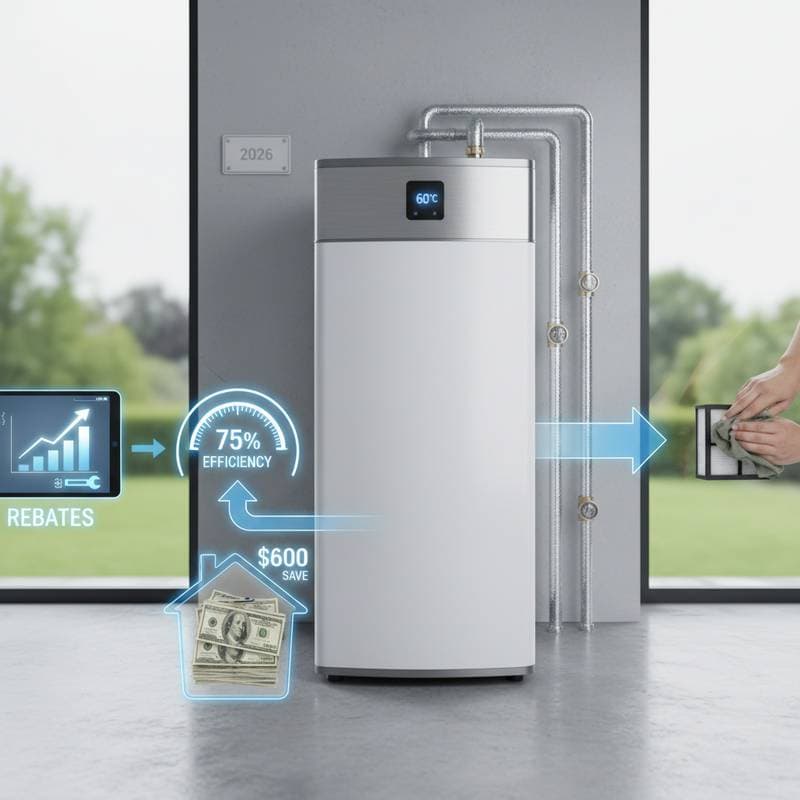 Image for Heat Pump Water Heaters Cut Bills $600 Yearly