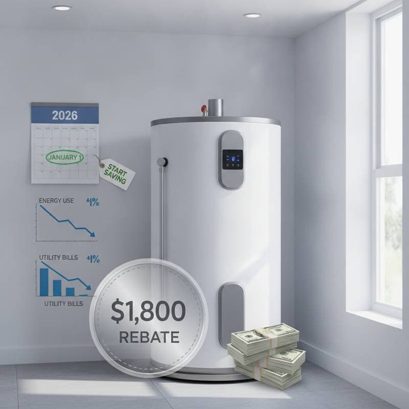 Image for Heat Pump Water Heater Rebates Cut Costs to $200