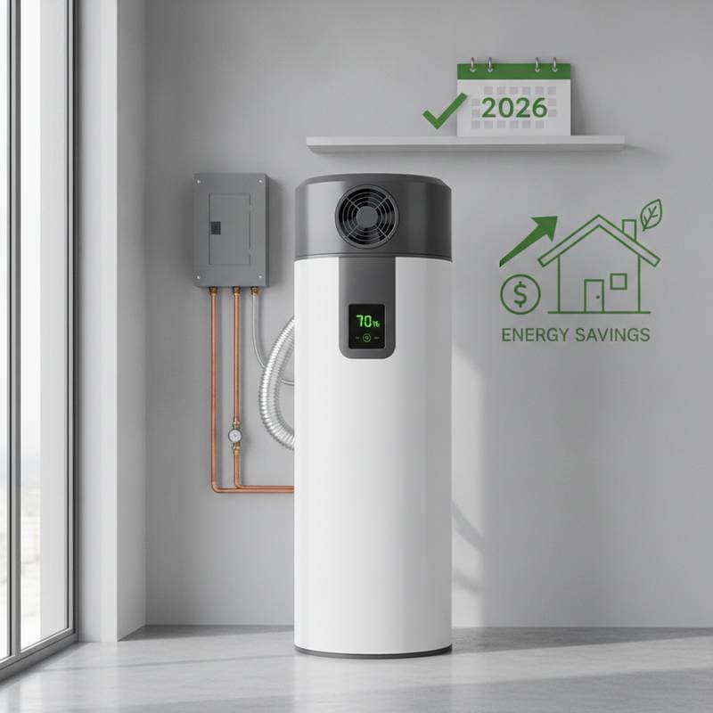 Featured image for Heat Pump Water Heaters Cut Costs 70% by 2026